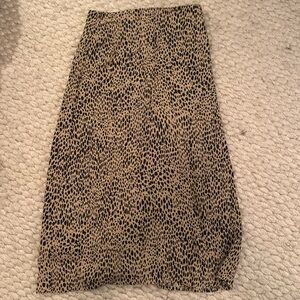 Brandy Melville John Galt Midi Leopard Slit Skirt